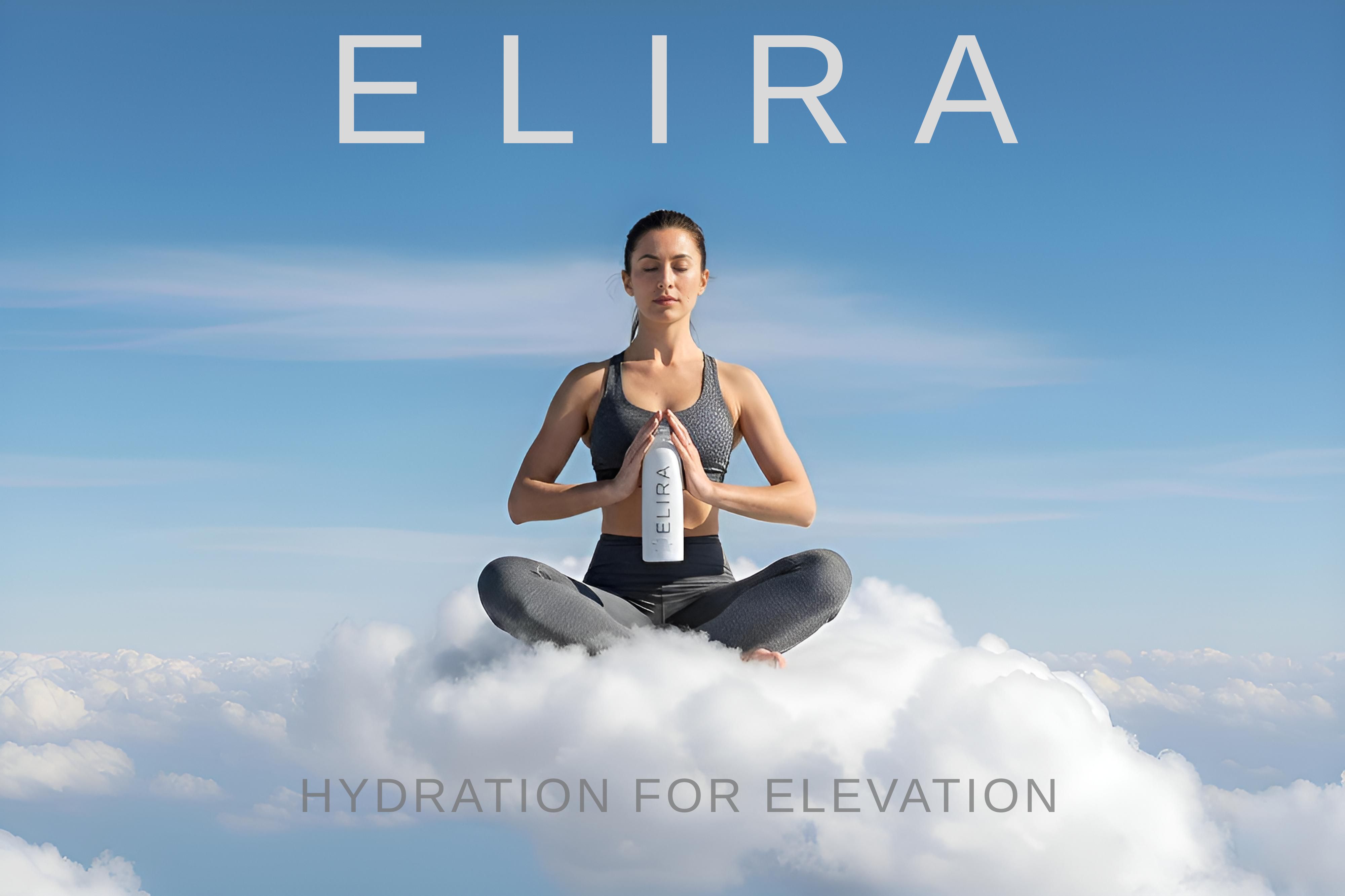 Elira premium high-altitude hydration drink hero campaign photography