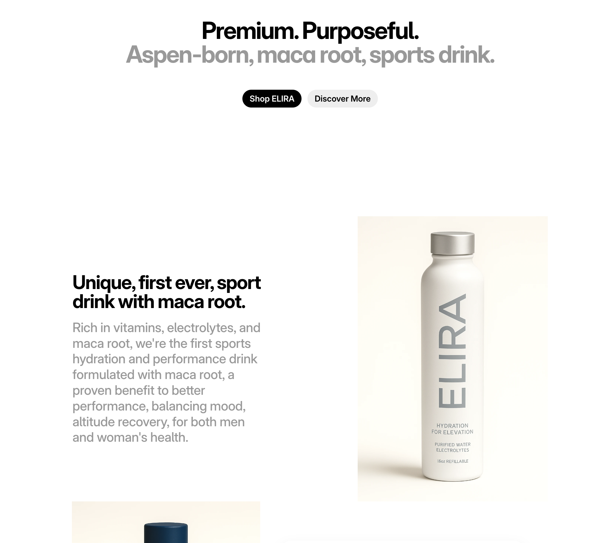 Elira hydration drink bottle and product packaging design